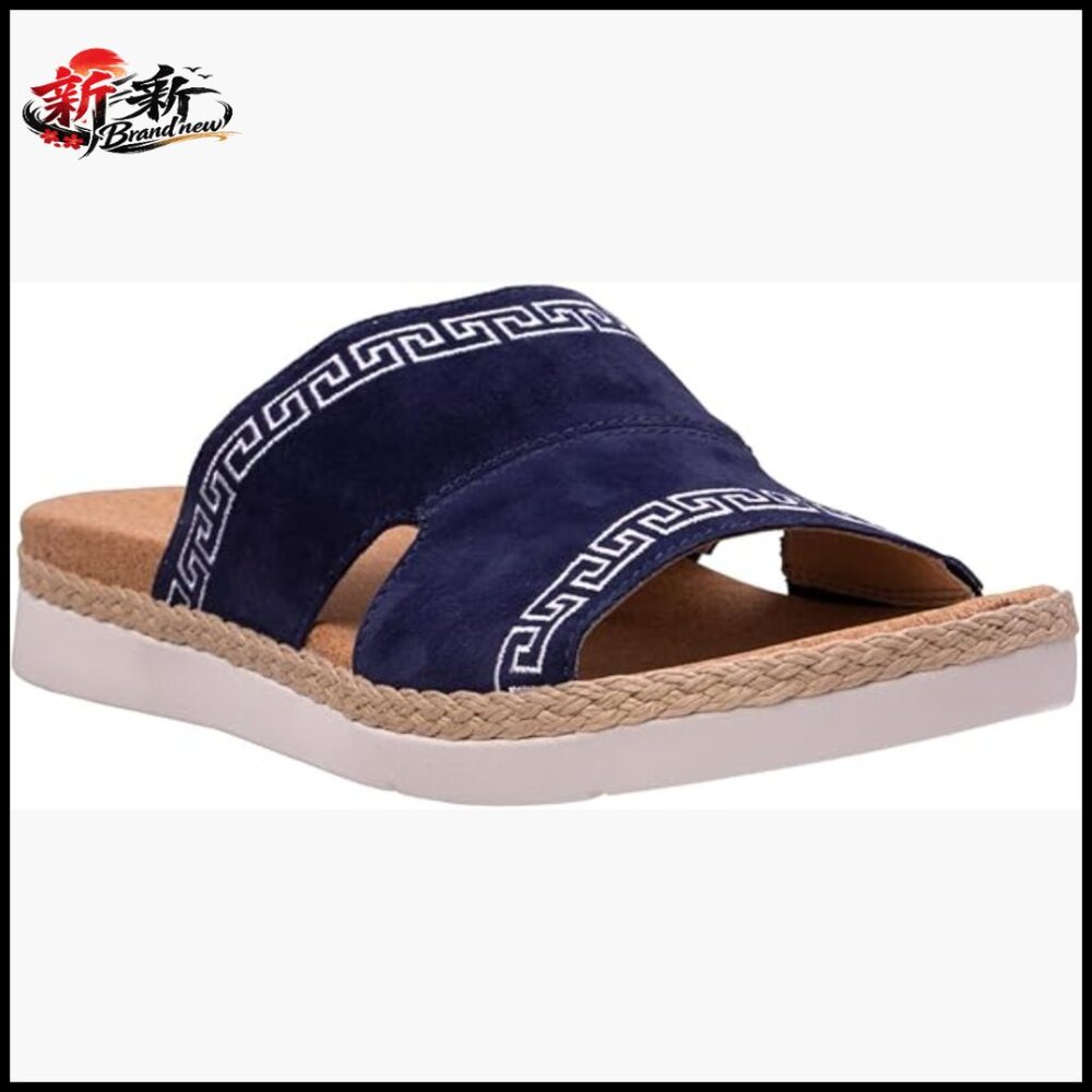 Suede Slide Sandals With Arch Support, Water Resistant
